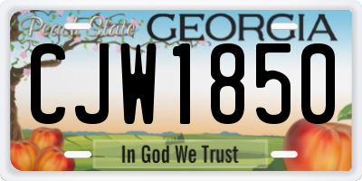 GA license plate CJW1850