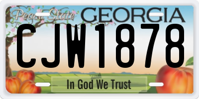 GA license plate CJW1878