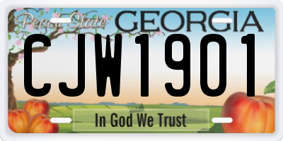GA license plate CJW1901