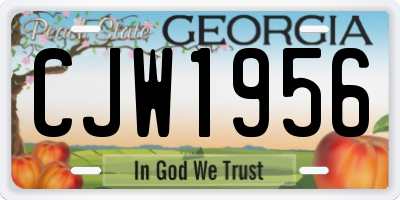 GA license plate CJW1956