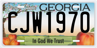 GA license plate CJW1970