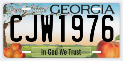 GA license plate CJW1976