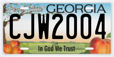 GA license plate CJW2004