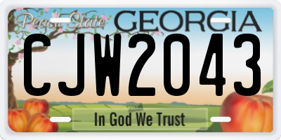GA license plate CJW2043