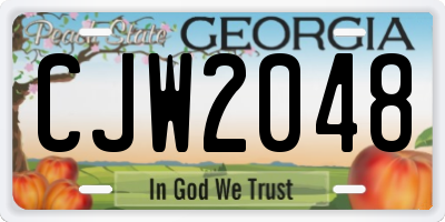 GA license plate CJW2048