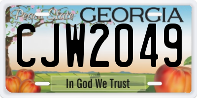 GA license plate CJW2049