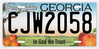 GA license plate CJW2058