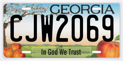 GA license plate CJW2069