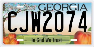 GA license plate CJW2074