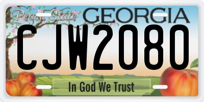 GA license plate CJW2080
