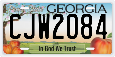 GA license plate CJW2084