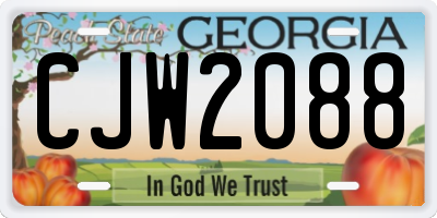 GA license plate CJW2088
