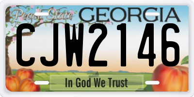 GA license plate CJW2146