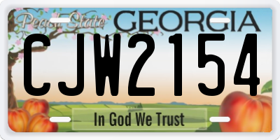 GA license plate CJW2154