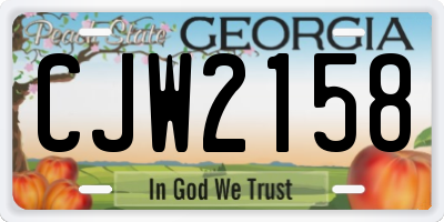 GA license plate CJW2158