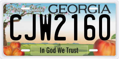 GA license plate CJW2160