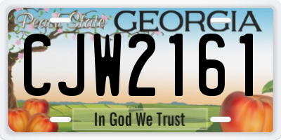 GA license plate CJW2161