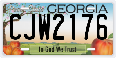 GA license plate CJW2176