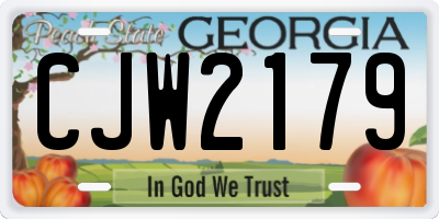 GA license plate CJW2179