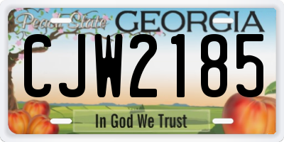 GA license plate CJW2185