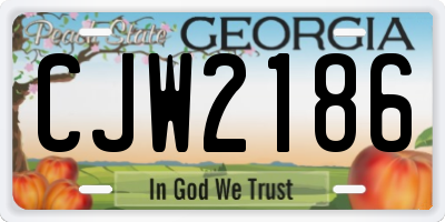 GA license plate CJW2186