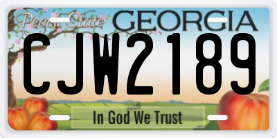 GA license plate CJW2189