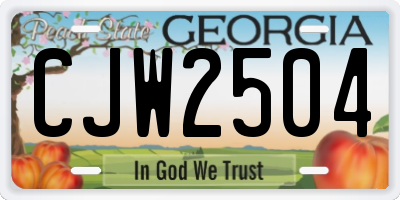 GA license plate CJW2504