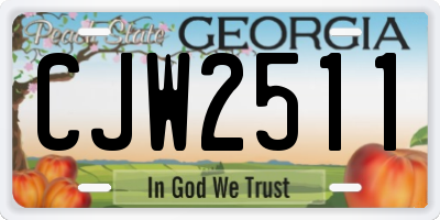 GA license plate CJW2511