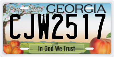 GA license plate CJW2517