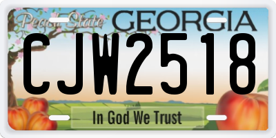 GA license plate CJW2518
