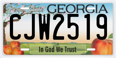 GA license plate CJW2519