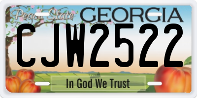 GA license plate CJW2522