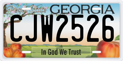 GA license plate CJW2526