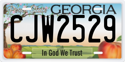 GA license plate CJW2529