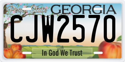 GA license plate CJW2570