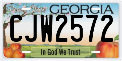 GA license plate CJW2572