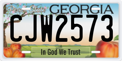 GA license plate CJW2573