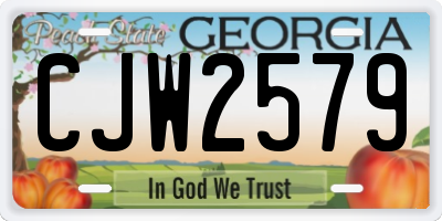 GA license plate CJW2579