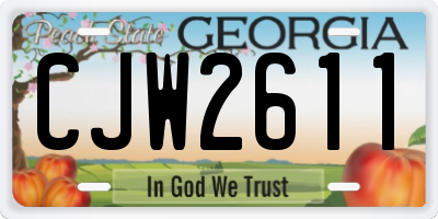GA license plate CJW2611