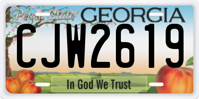 GA license plate CJW2619