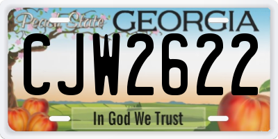 GA license plate CJW2622