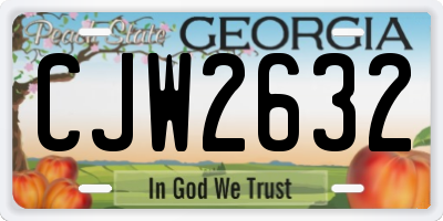 GA license plate CJW2632