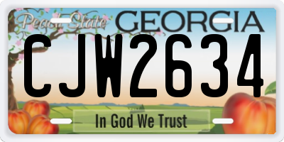 GA license plate CJW2634