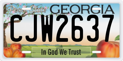 GA license plate CJW2637