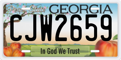 GA license plate CJW2659