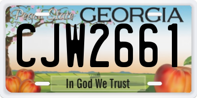 GA license plate CJW2661