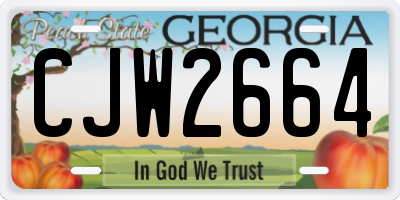 GA license plate CJW2664