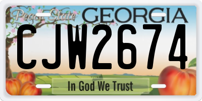 GA license plate CJW2674