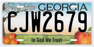 GA license plate CJW2679