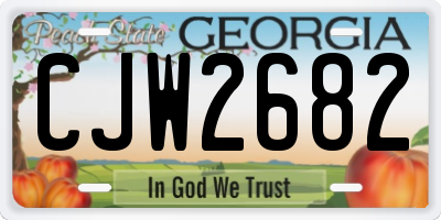 GA license plate CJW2682